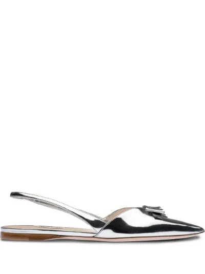 metallic slingback flats