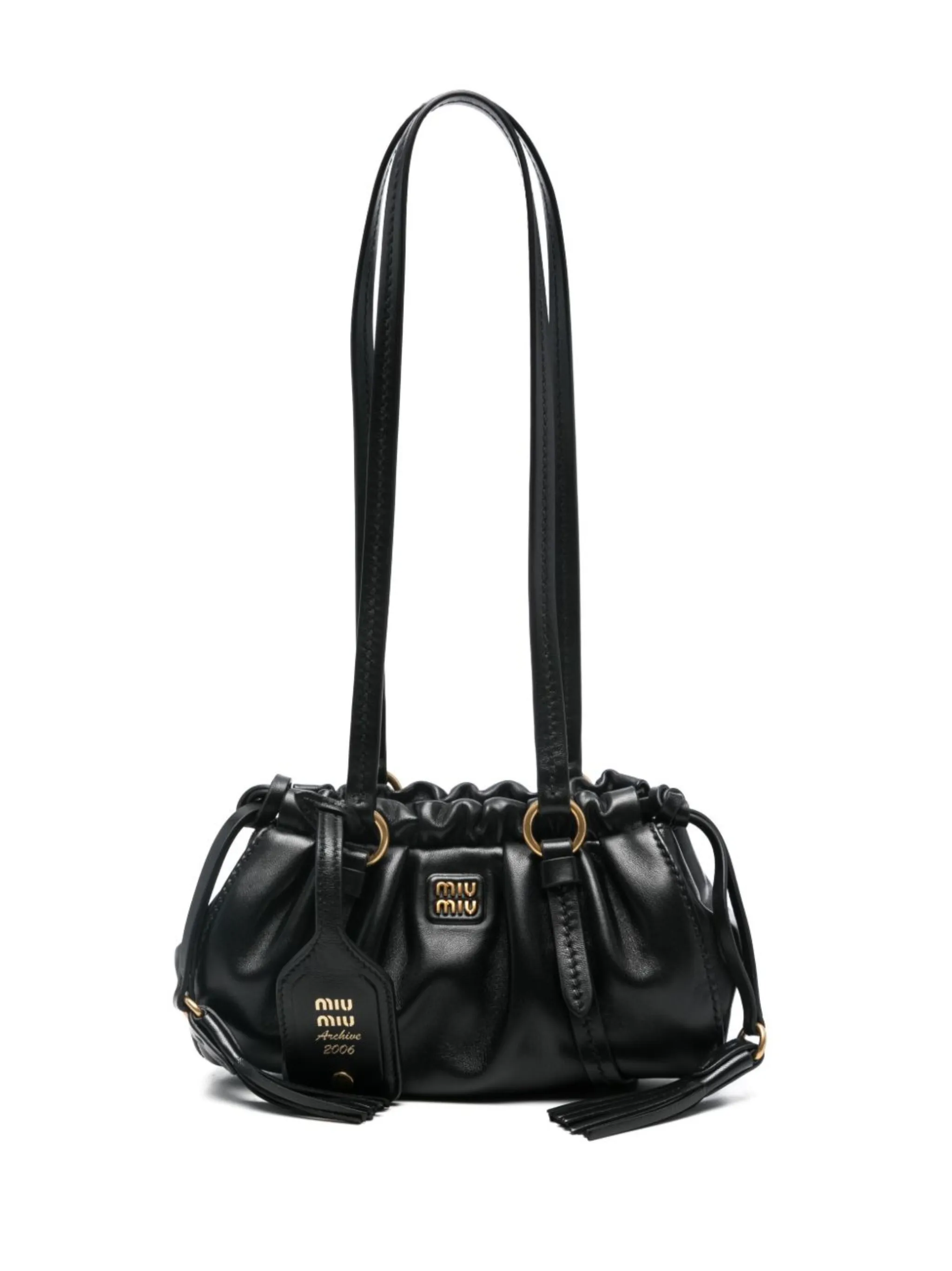 2000s Miu Miu Black Leather Shoulder Bag at 1stDibs | miu
