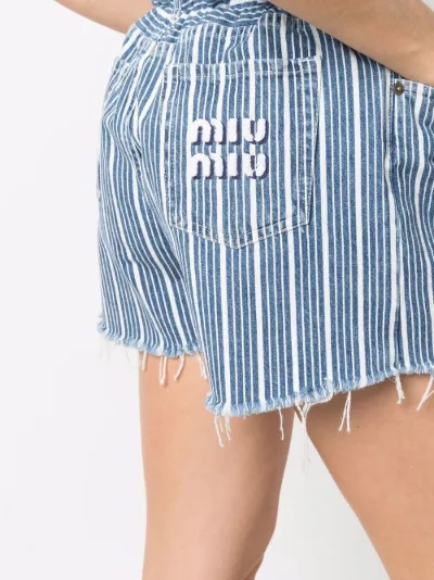paperbag striped denim shorts | Miu Miu 
