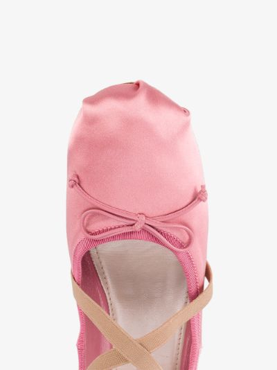 pink satin ballet flats