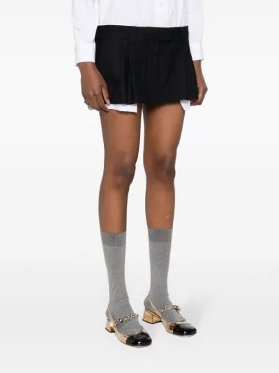 MIU MIU Pleats Ribbon Short Skirt MIU MIU Pleats Ribbon Short Skirt