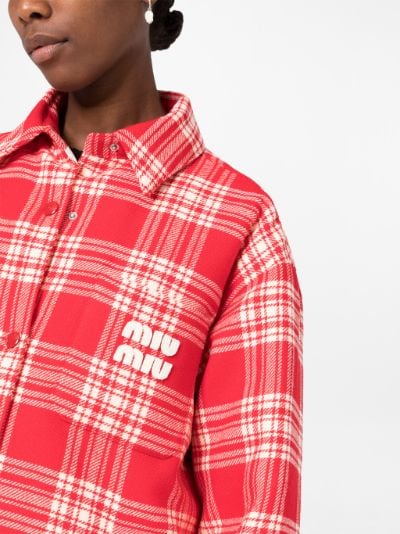 plaid-check shirt jacket | Miu Miu | Eraldo.com