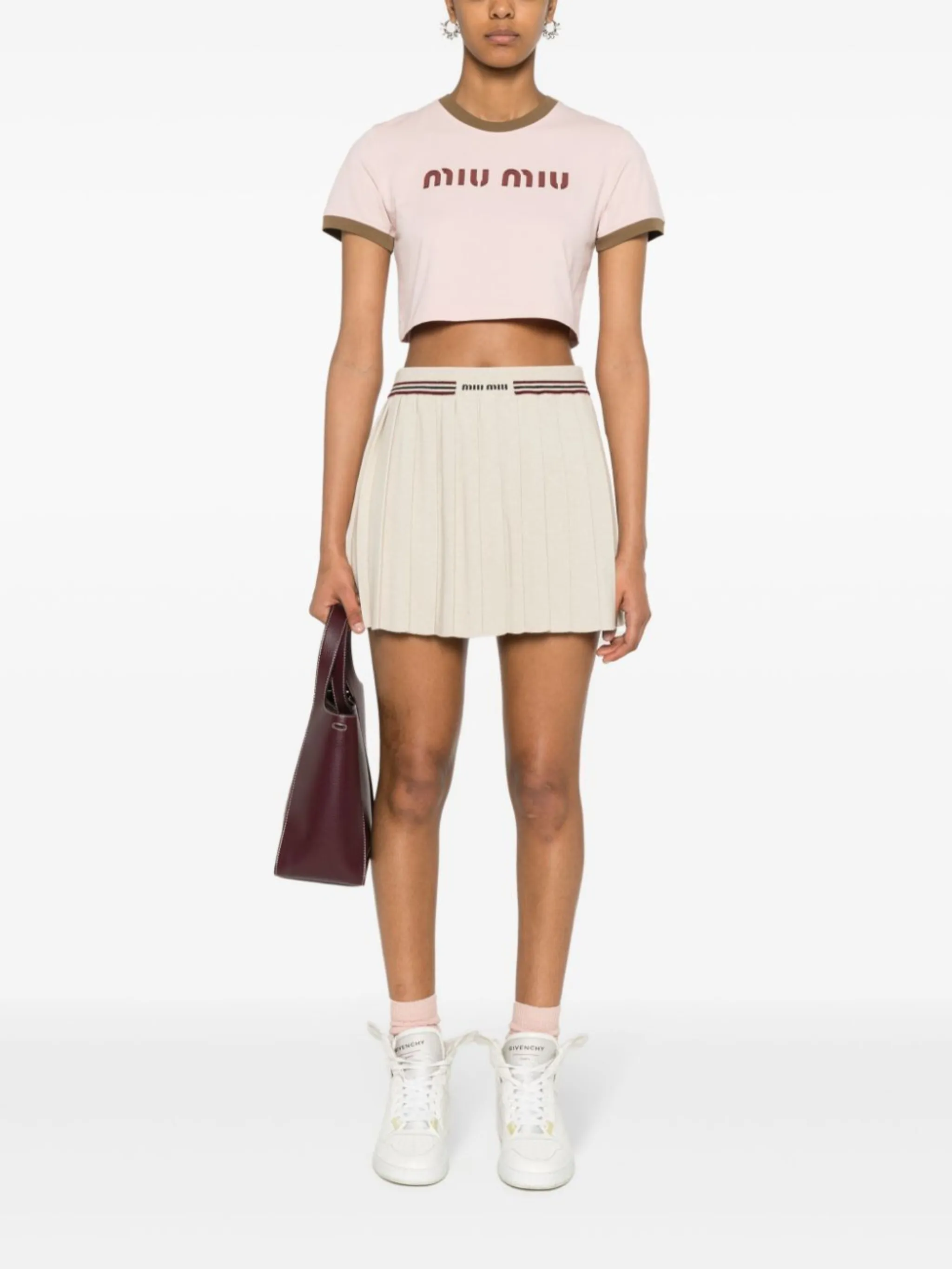 関税込【MiuMiu】Wool and cashmere miniskirt Cashmere and wool miniskirt in grey - Miu Miu | Mytheresa