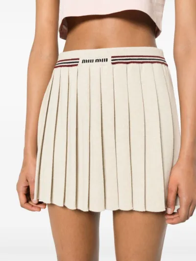 Miu Miu pleated knitted cashmere miniskirt | Eraldo.com TV