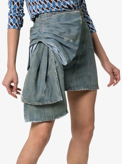 denim skirt with bow