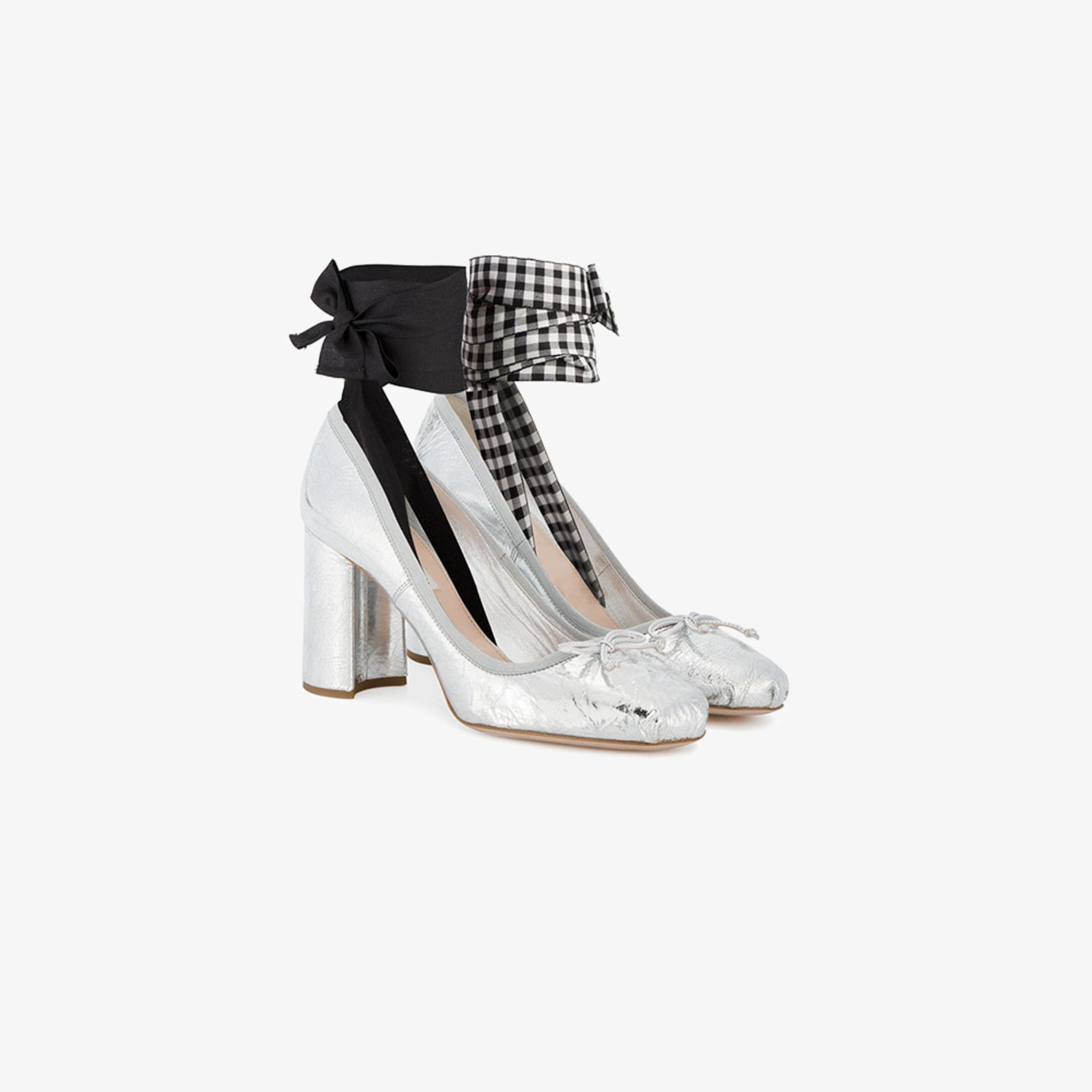 miu miu silver heels