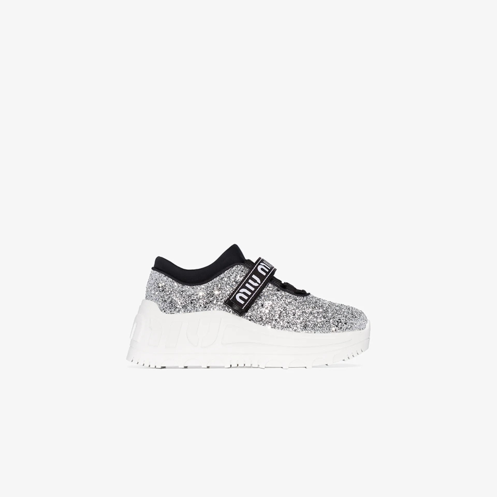 silver flatform trainers