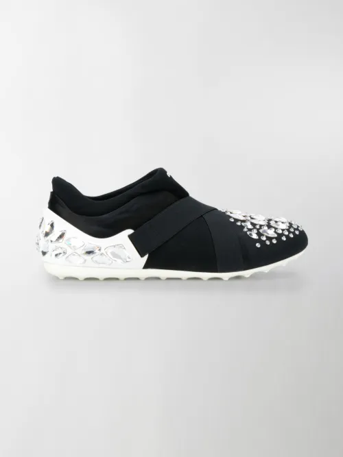 Miu Miu - Sneakers Scuba con cristalli