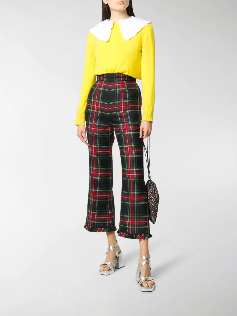 tartan cropped trousers