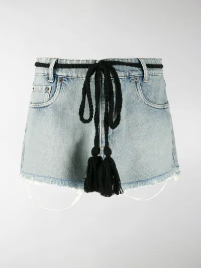denim shorts tie waist