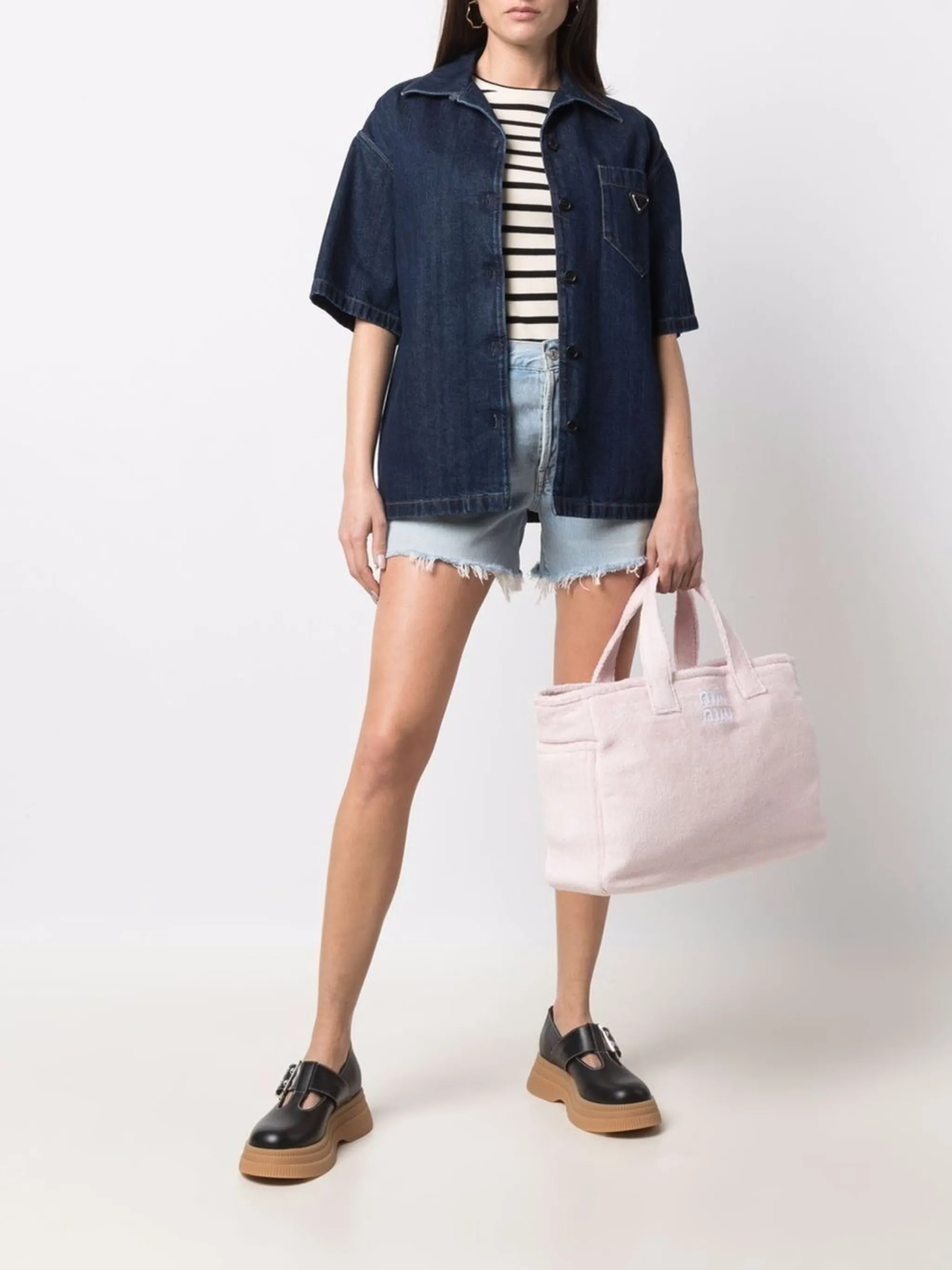 Terry cloth tote bag Miu Miu