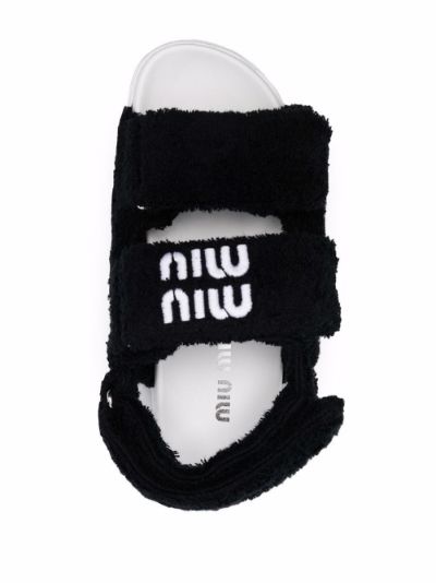 Terry cloth touch-strap sandals | Miu Miu | Eraldo.com US