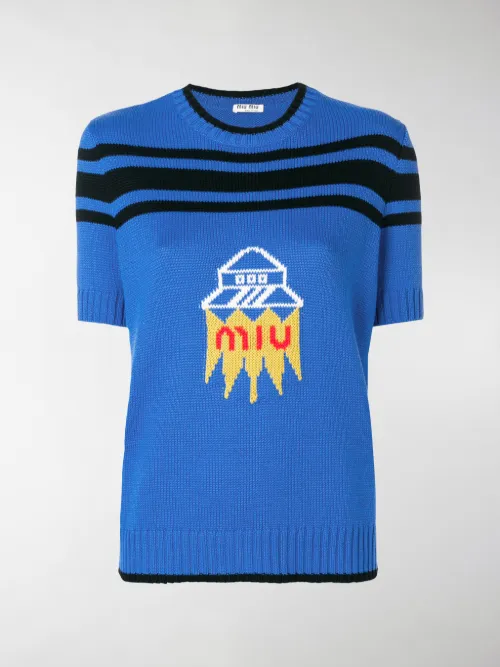 Miu Miu - Top di maglia con logo