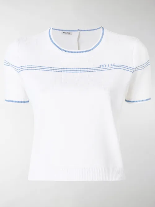 Miu Miu - Top di maglia con logo