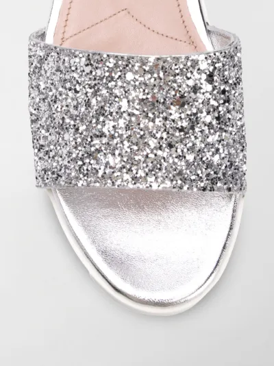 Miu Miu white 75 glitter embellished 