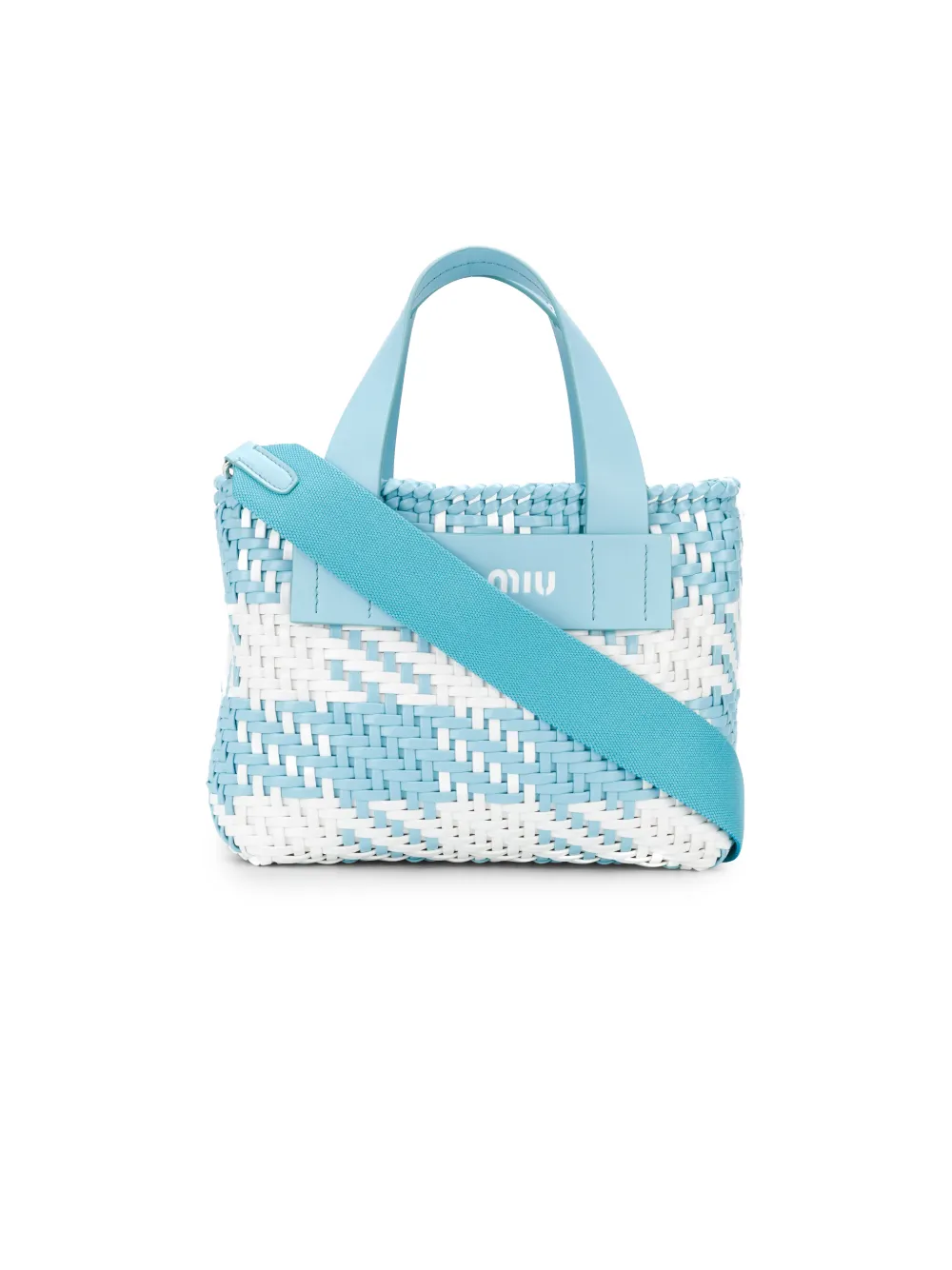 woven gingham check tote bag | Miu Miu | Eraldo.com