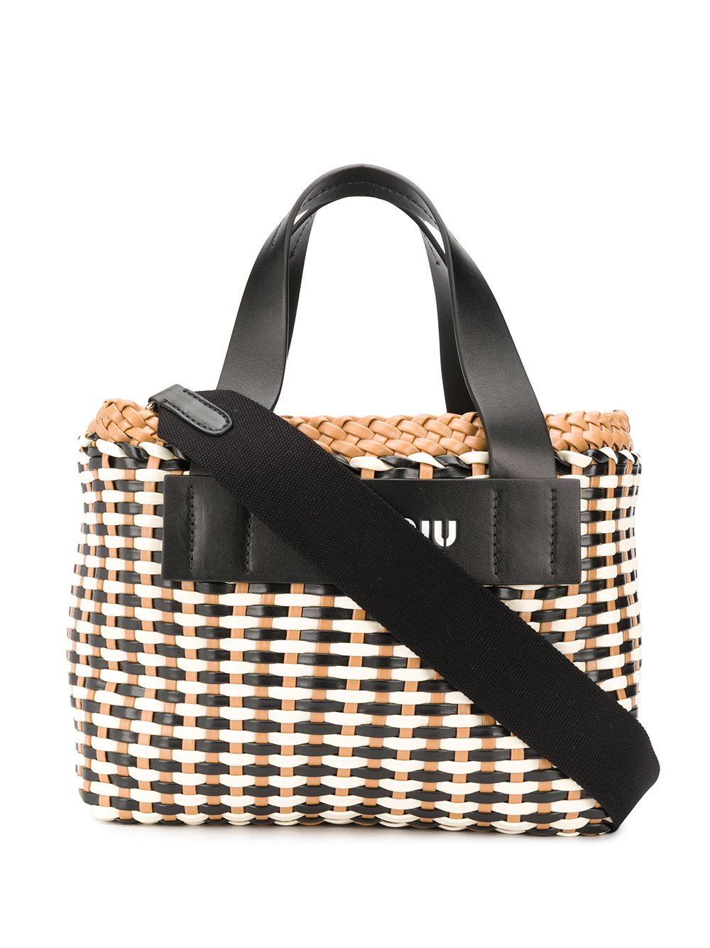 miu miu woven tote