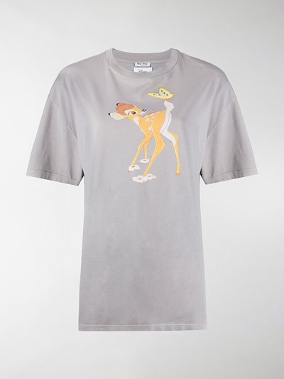 Miu Miu X Disney Bambi Print T Shirt Grey Modes