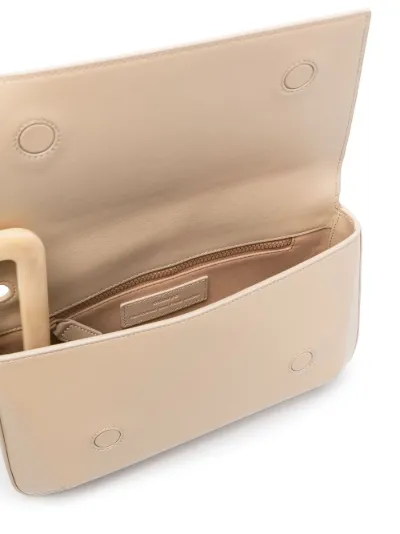 tan leather clutch