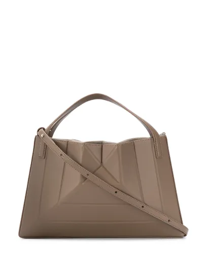 geometric leather bag