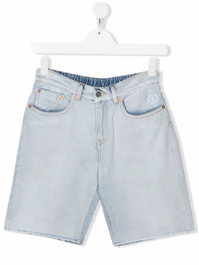 denim elasticated shorts