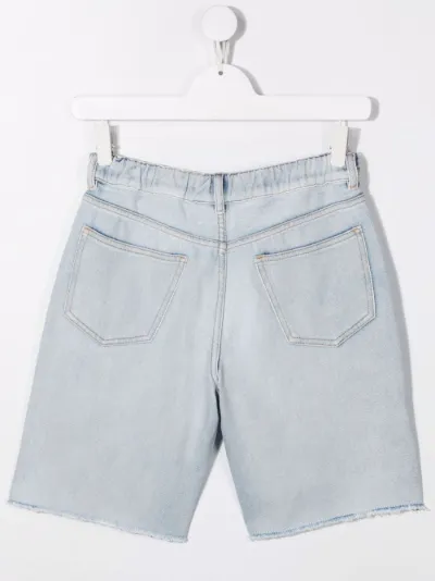 denim elasticated shorts