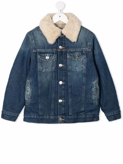 jean jacket with shearling collar