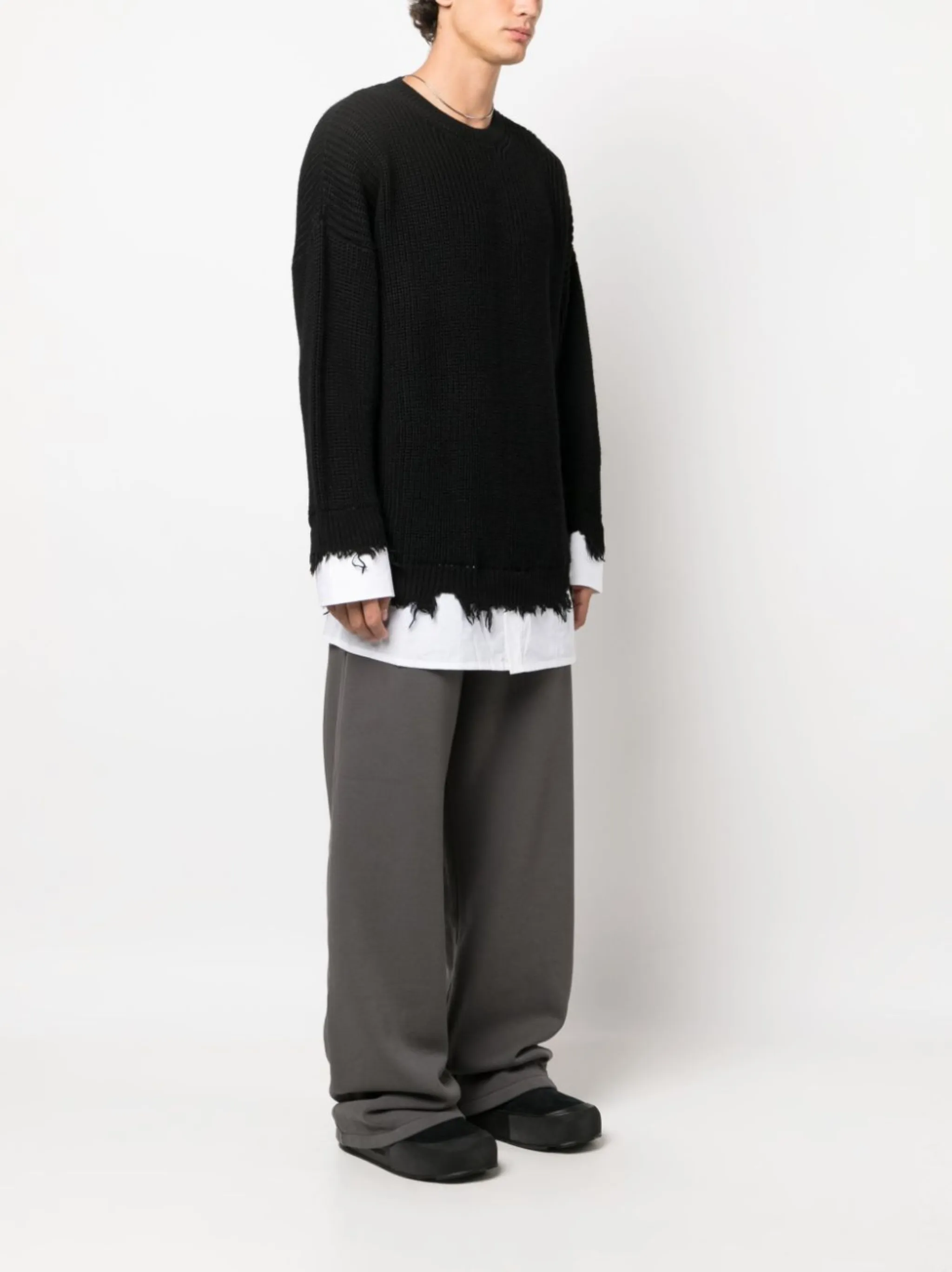 MM6 Maison Margiela layered waffle-knit jumper | Eraldo.com TL