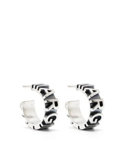 MM6 Maison Margiela logo-embossed hoop earrings | Eraldo.com PN