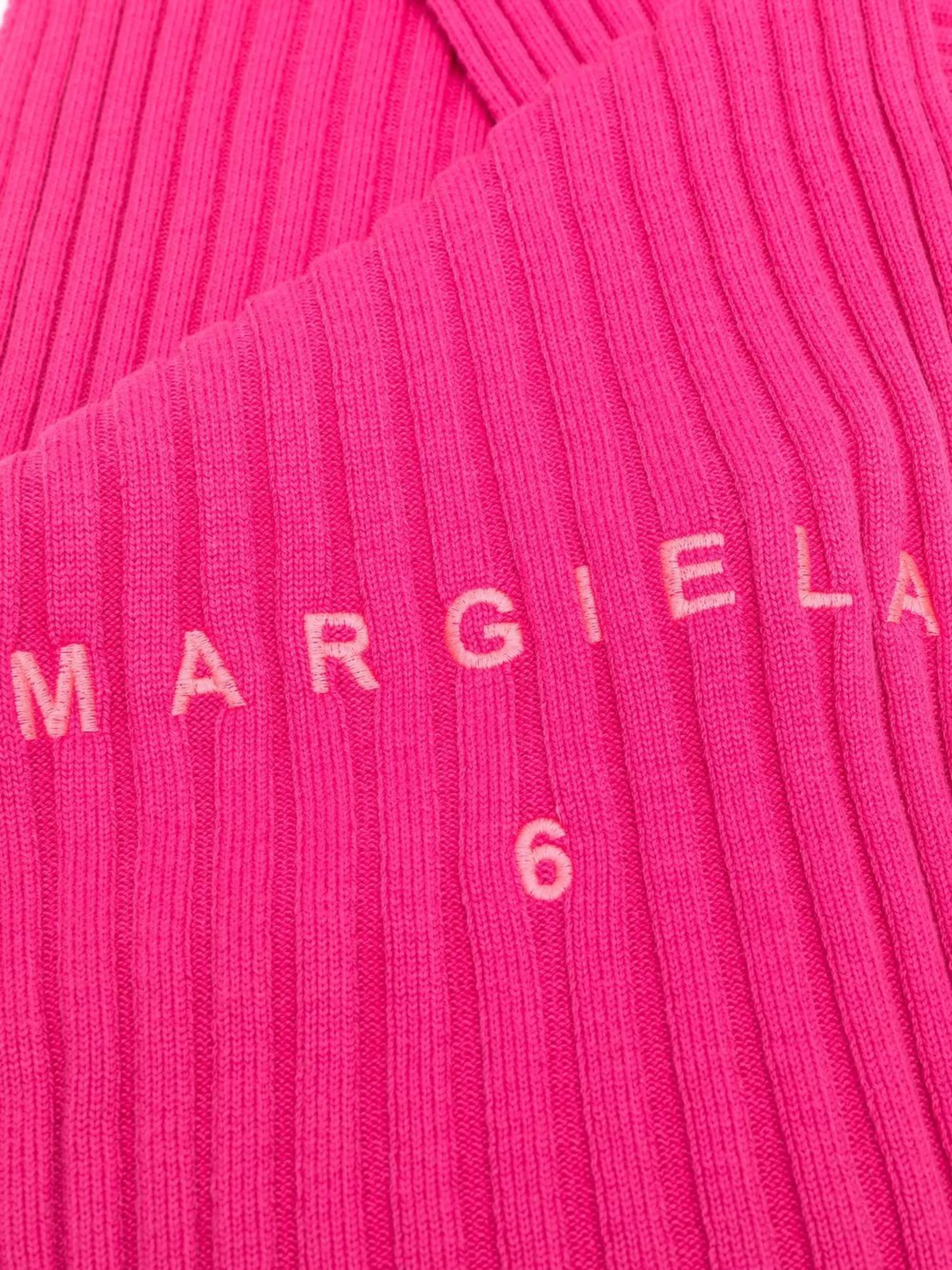 MM6 Maison Margiela logo-embroidered rib-knit scarf | Eraldo