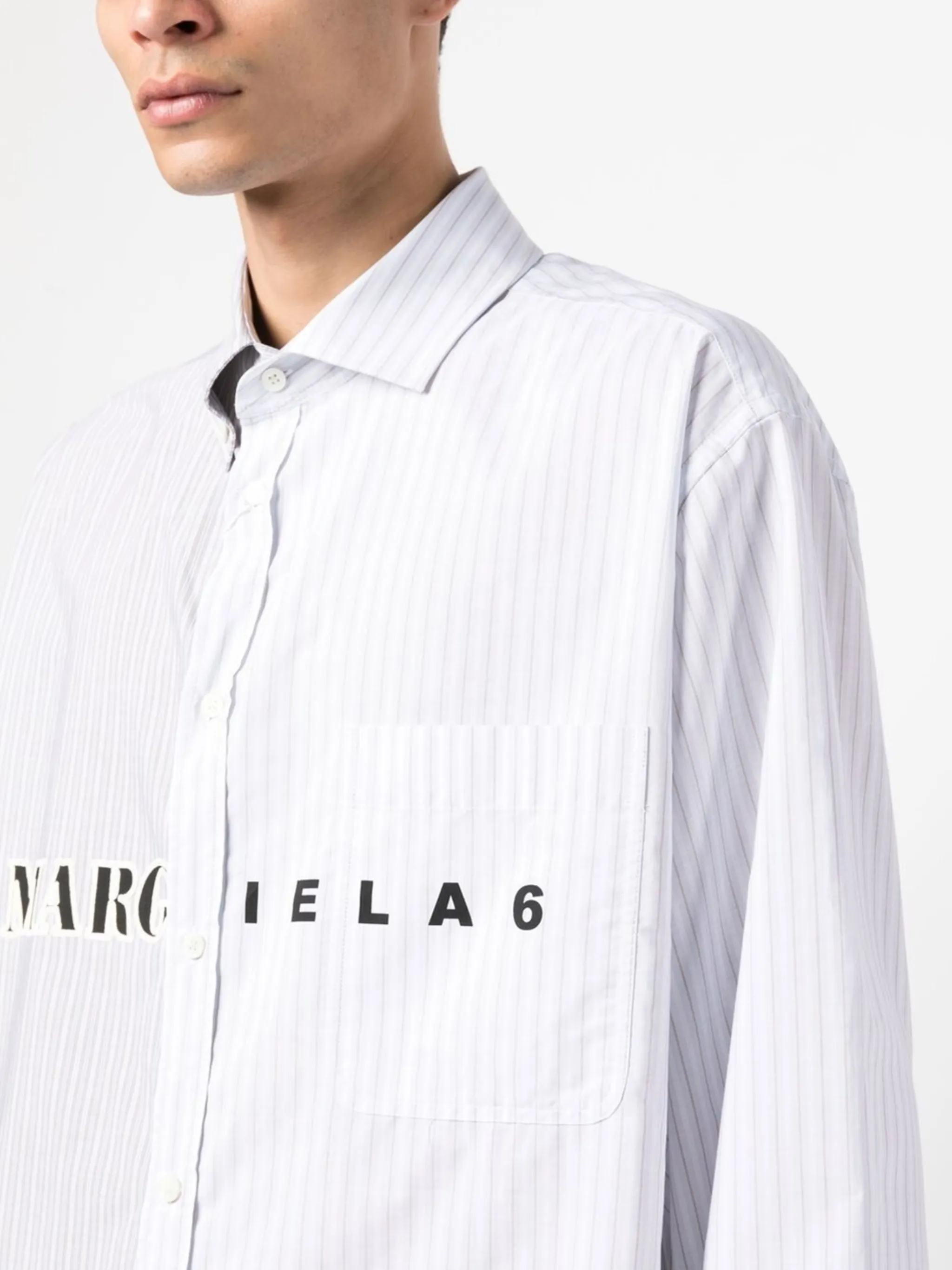 MM6 Maison Margiela logo-print button-up shirt | Eraldo.com FK