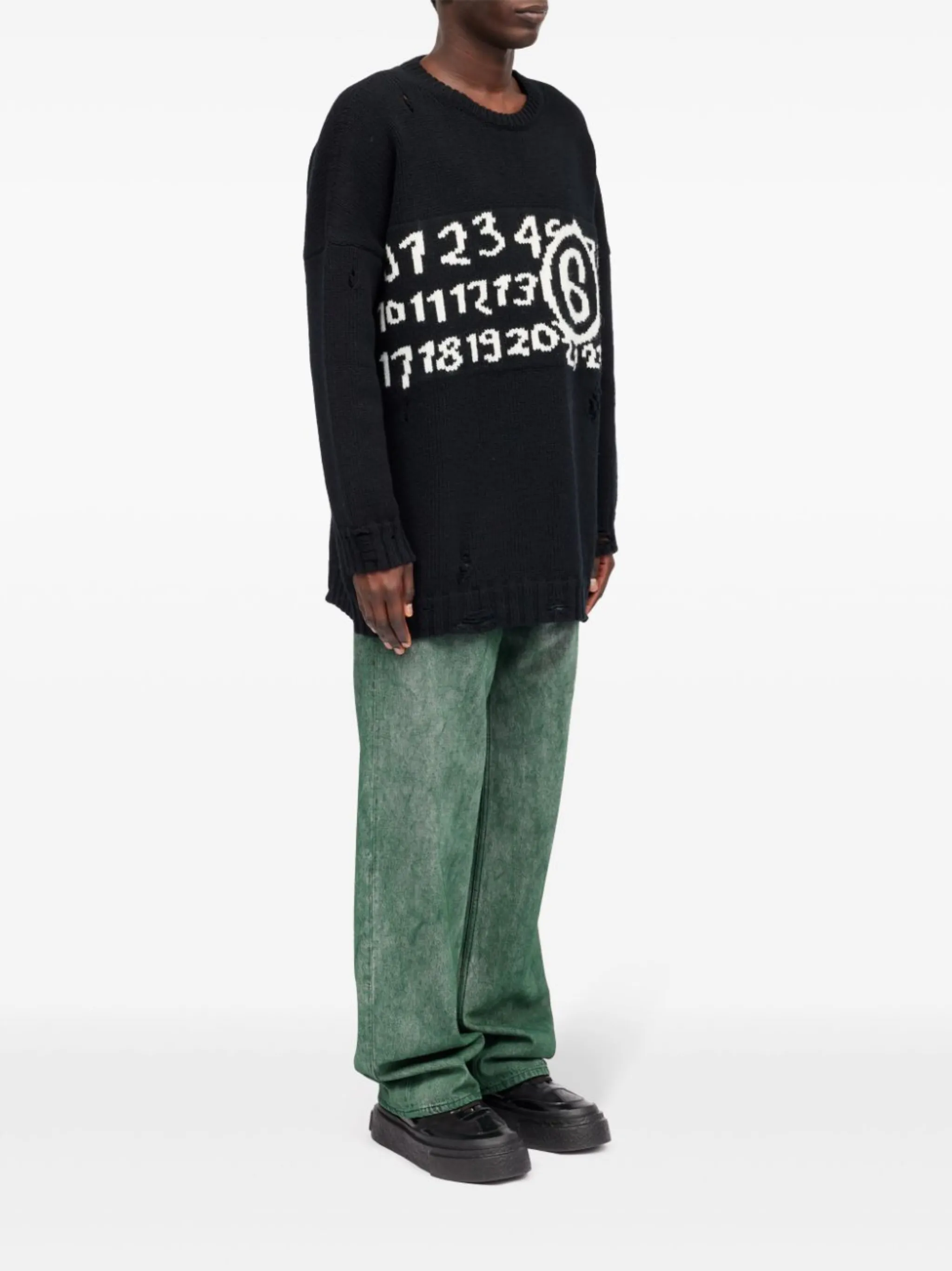 MM6 Maison Margiela Numbers-motif drop-shoulder jumper