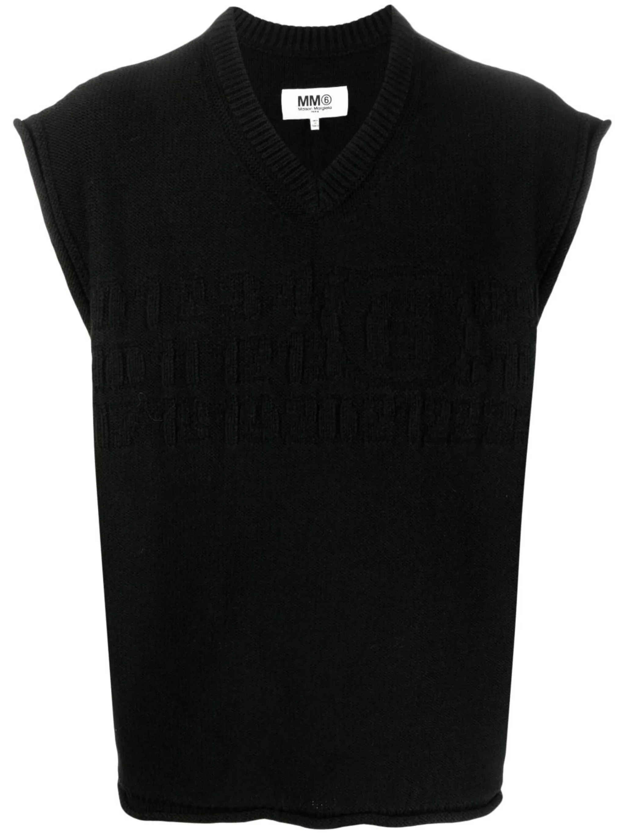 MM6 Maison Margiela numbers motif V neck vest Eraldo KW