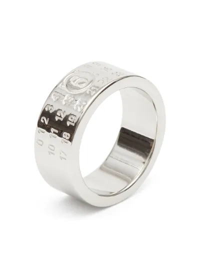 MM6 Maison Margiela Numeric engraved polished ring | Eraldo.com CH