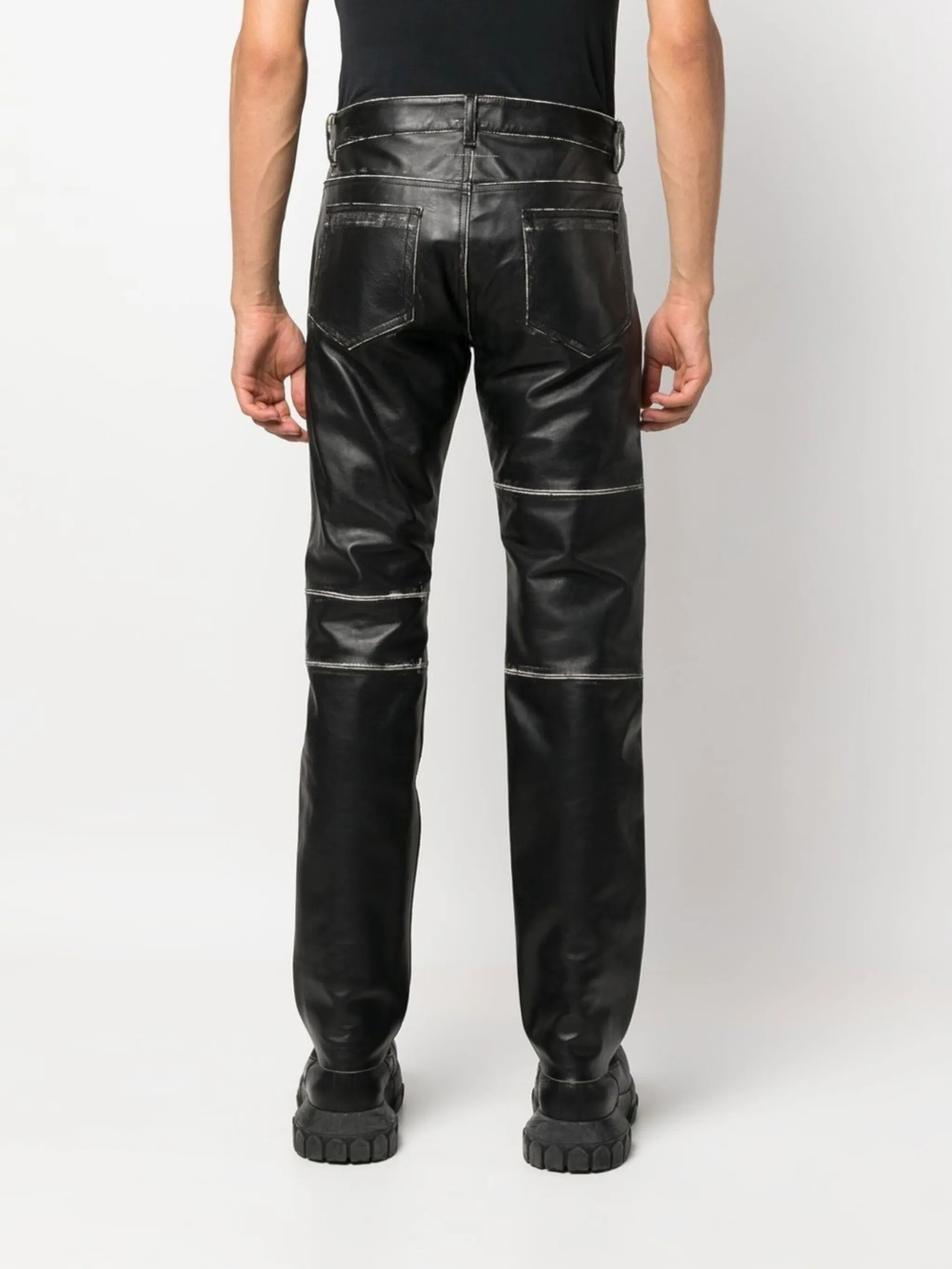MM6 MAISON MARGIELA Distressed leather pants | THE OUTNET