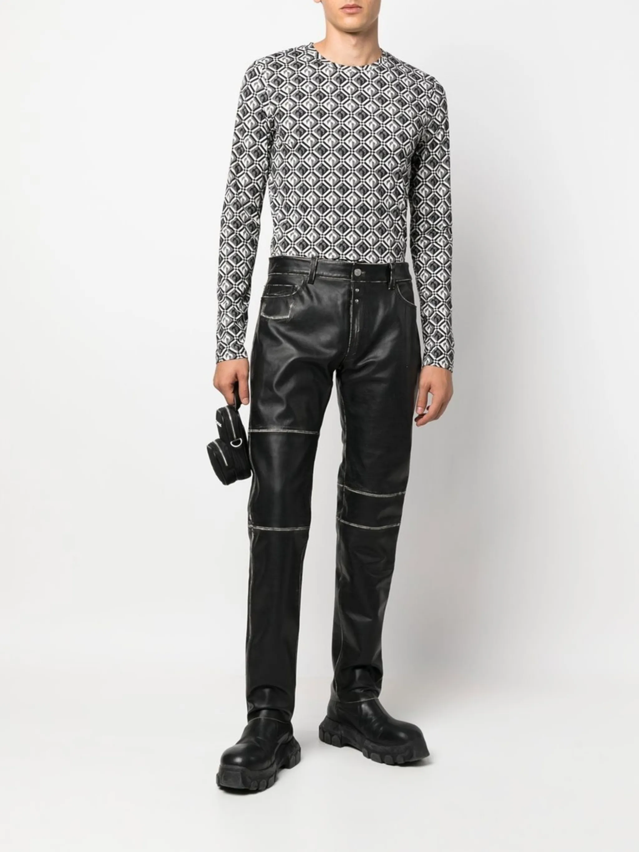 MM6 MAISON MARGIELA Distressed leather pants | THE OUTNET