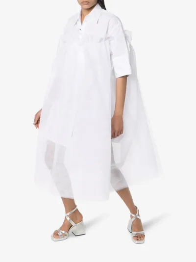 white shirt smock dress