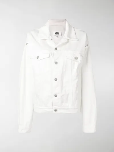 denim jacket white sleeves