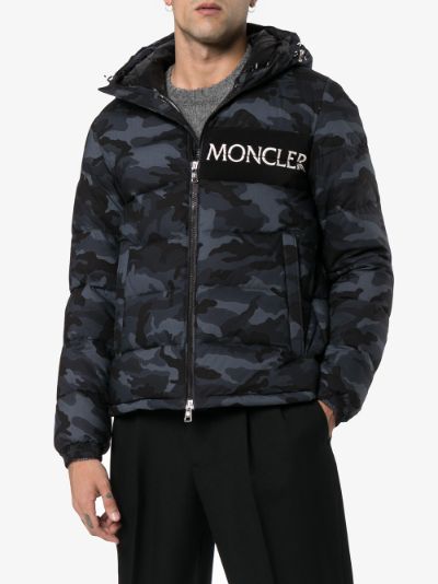 Moncler Aiton camo print hooded jacket 