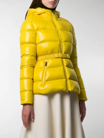 moncler belted puffer jacket