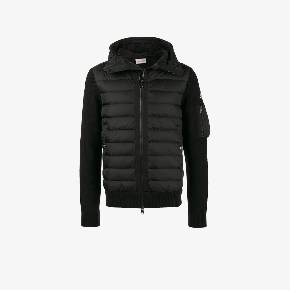 moncler black down knit jacket moncler black down knit jacket