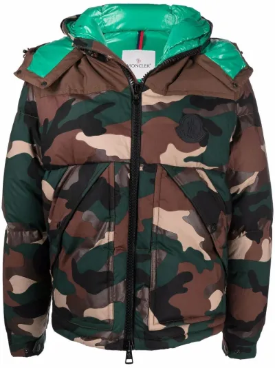 Moncler detachable sleeves camouflage print padded jacket Eraldo FR