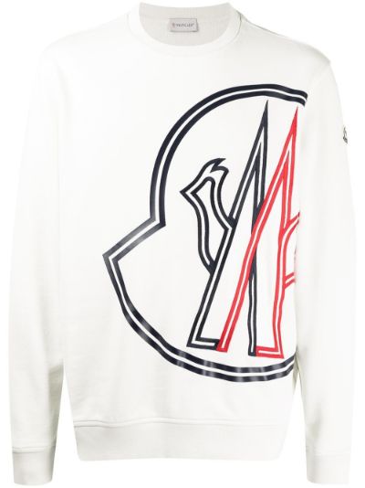 embroidered logo crew neck sweatshirt Moncler Eraldo