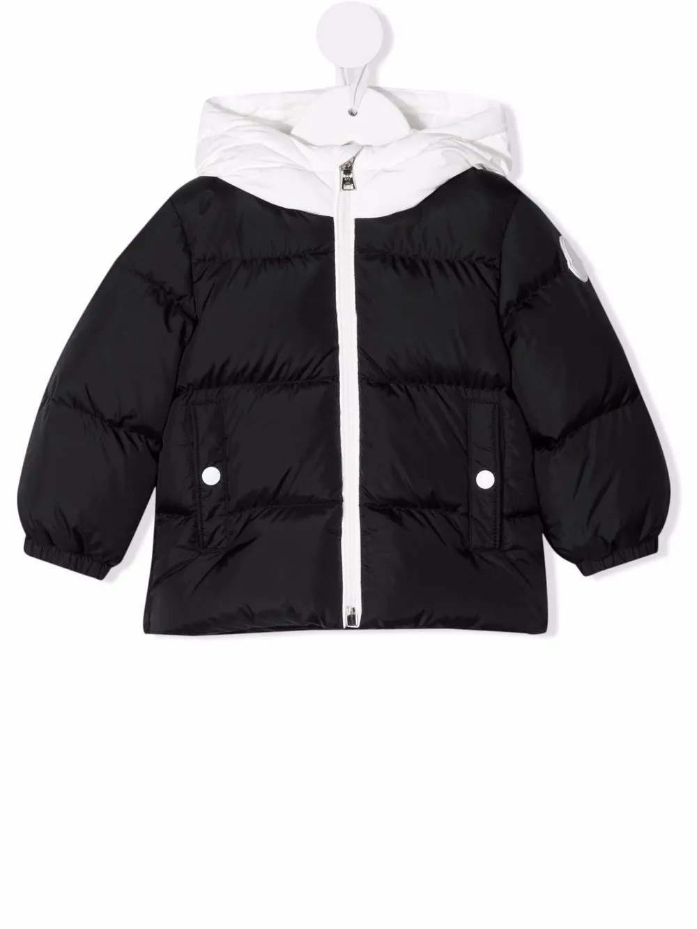 moncler puffer logo patch jacket