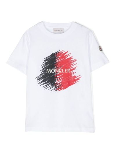 Moncler Enfant logo print cotton T shirt Eraldo DE