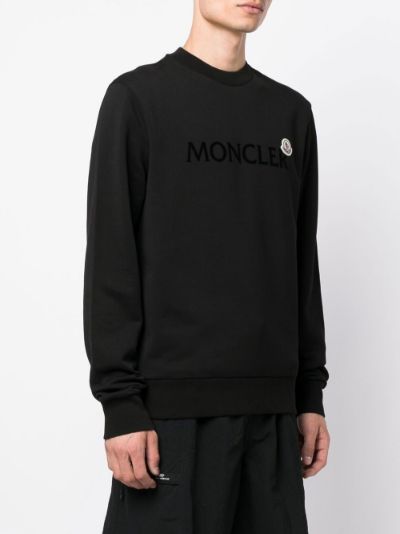 flocked-logo crew-neck sweatshirt | Moncler | Eraldo.com