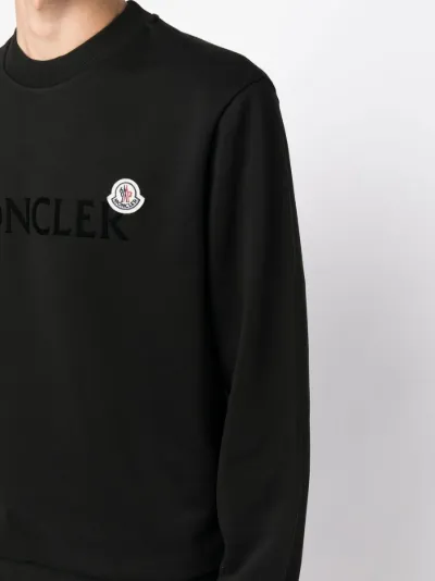 flocked-logo crew-neck sweatshirt | Moncler | Eraldo.com