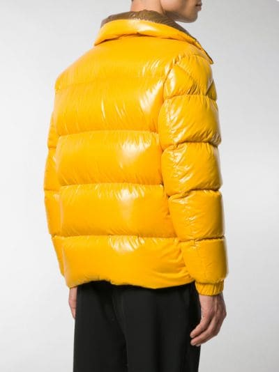 yellow moncler puffer jacket