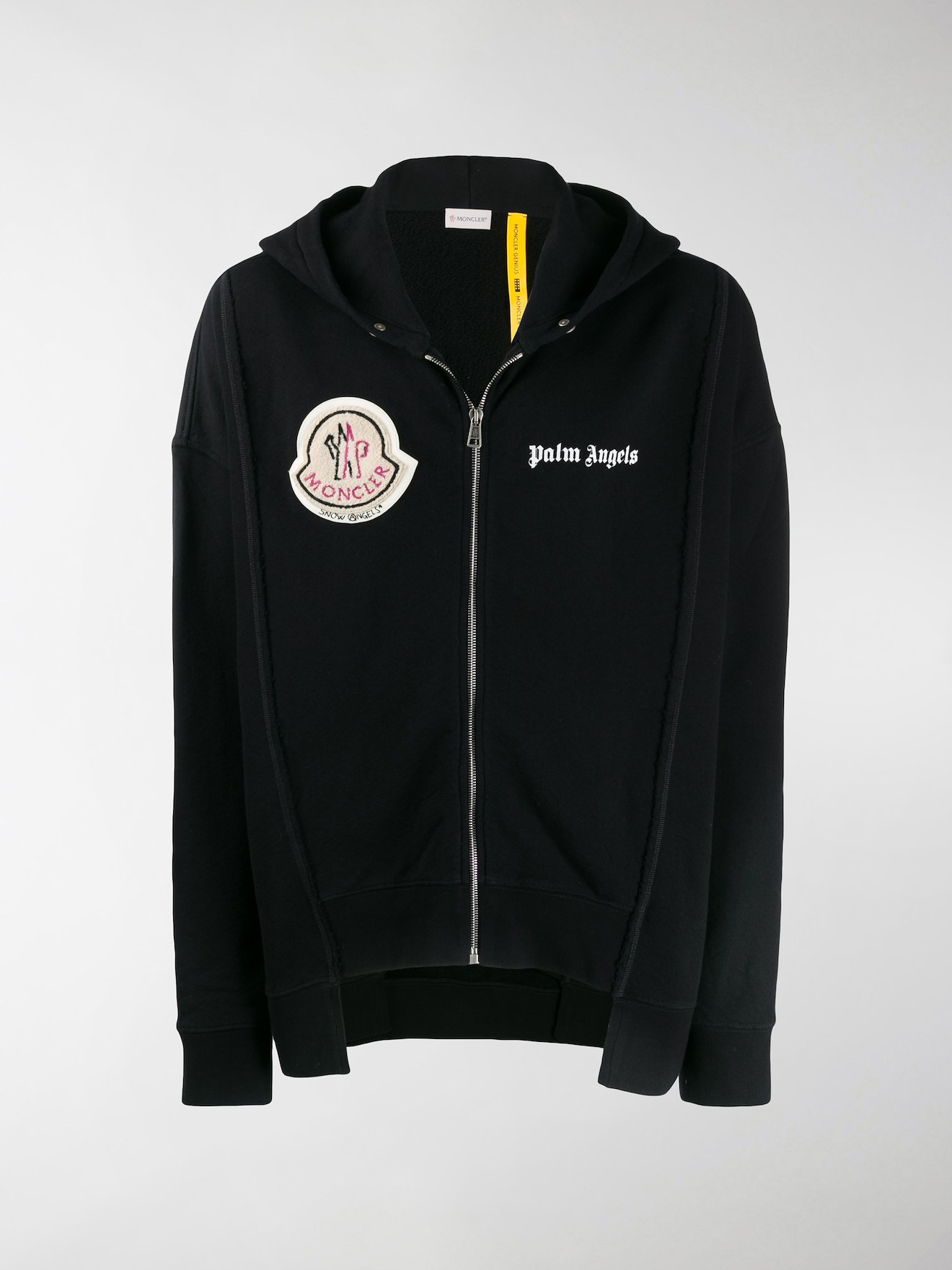 Moncler Genius Moncler Palm Angels logo print hoodie black | MODES