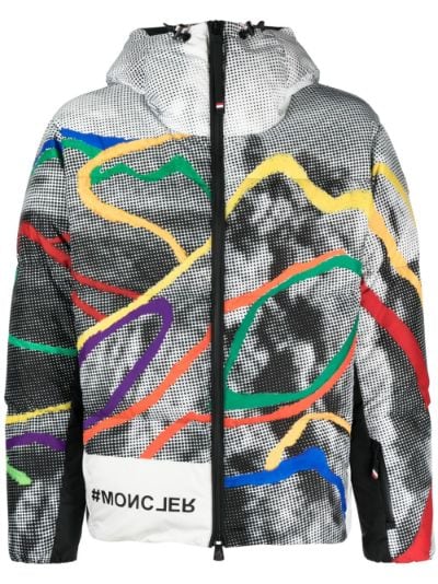 printed padded ski jacket, Moncler Grenoble